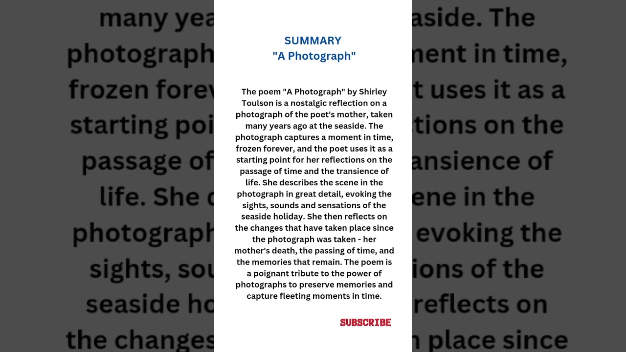A Photograph-CBSE CLASS 11 POEM SUMMARY-Ncert Book Hornbill#Poetry#Class11 poem
