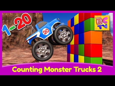 Counting Monster Trucks 2 | Learn to count from to 1 to 20 for Kids