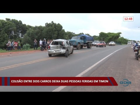 Colisão em Timon deixa dois carros destruídos e duas pessoas feridas 19 02 2021