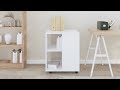 Mobiletto con Ruote Bianco 60x53x72 cm in Legno Multistrato - Foto miniatura 1