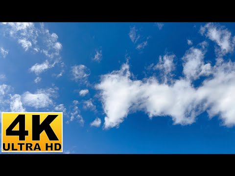 Blue Sky and Clouds Screen Saver (No sound) 2 Hours 4K UHD
