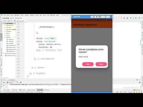 #EVDEKAL Flutter - 22. AlertDialog Örneği
