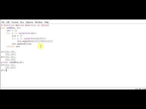 Addition Of Matrix Python Function Tutorial