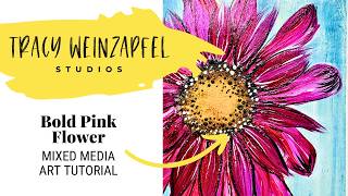 Bold Acrylic Flower Art Journal Page | Easy Floral Painting Tutorial with DecoArt Media Paints