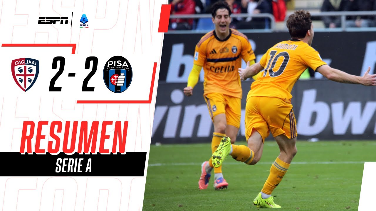 PUNTO DE ORO: PISA SE LLEVÓ UN EMPATE AGÓNICO EN SU VISITA A CAGLIARI | Cagliari 2-2 Pisa | RESUMEN