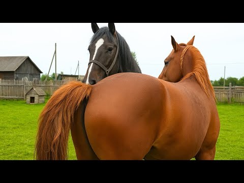 Loving Stallion with Kabylitsy ।  Табун кобыл встречает жеребца