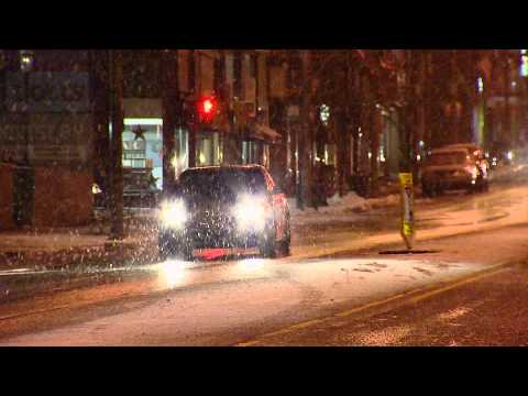 Butler, Pa Downtown Snow at Night