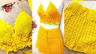 CONJUNTO DE CROCHÊ ANA | SAIA E CROPPED PASSO A PASSO