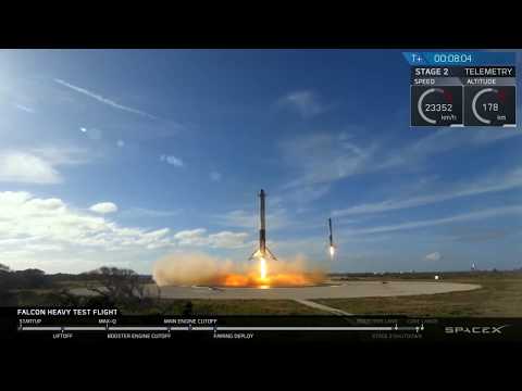 Simultaneous SpaceX Falcon Heavy Side Booster Landing @ KSC