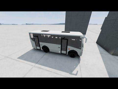 ПАЗ-3204 Вектор Next въезжает в опору краш тест crash test BeamNG Drive gameplay #beamngdrive