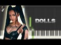 Bella Poarch - Dolls | Instrumental Piano Tutorial / Partitura / Karaoke / MIDI