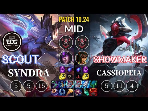 EDG Scout Syndra vs DWG Showmaker Cassiopeia Mid - KR Patch 10.24