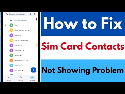 How to Fix Sim Card Contacts Not Showing Problem