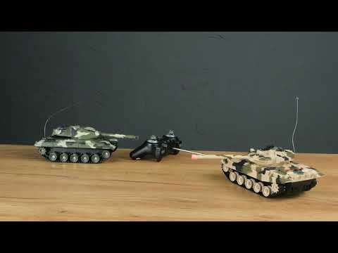 Танковое сражение на радиоуправлении: свет, звук, гусеничный ход, вращение башен (HB-DZ 03)