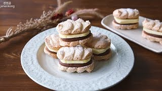 앙버터 다쿠아즈 만들기, red bean paste butter daquoise/젠엔콩