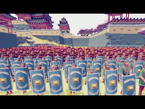 200x ROMAN ARMY ATTACK SAMURAI CASTLE - Totally Accurate Battle Simulator TABS