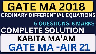 GATE 2018 ODE COMPLETE SOLUTION