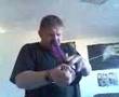 Crazy Man Smokes A Bong