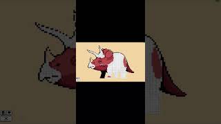 Triceratops (Dinosaur Pack) | Coloring Pixels #shorts #games #relaxing #pixel #art