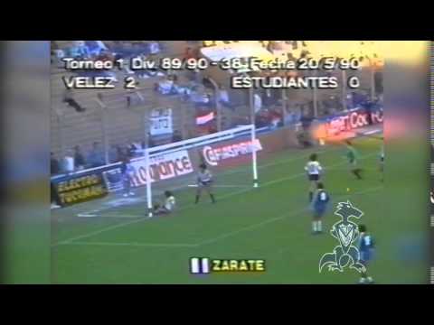 GOL (2) | Velez 2 Vs Estudiantes 0 | Torneo 89/90 | Fecha 38 | ZARATE