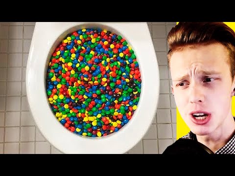 ЭКСПЕРИМЕНТ: СМОЕТ ЛИ УНИТАЗ 10.000 Конфет?