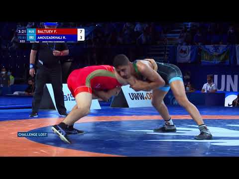1/2 FS - 61 kg: F. BALTUEV (RUS) v. R. AMOUZADKHALI (IRI)