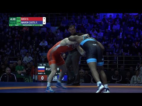 Round 1 FS - 70 kg: D. BAEV (RUS) v. F. MAREN CASTIL (CUB)