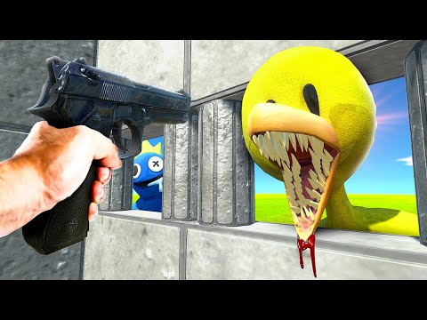 Rainbow Friends DESTROY My Base - Animal Revolt Battle Simulator