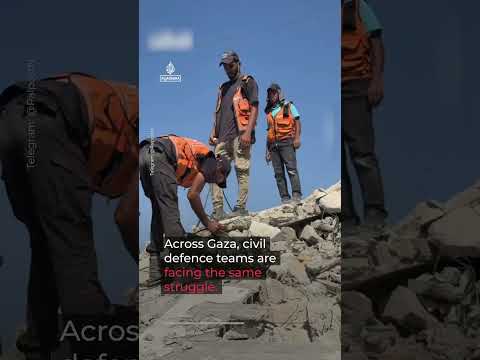 Father and sons forced to manually clear rubble in Gaza