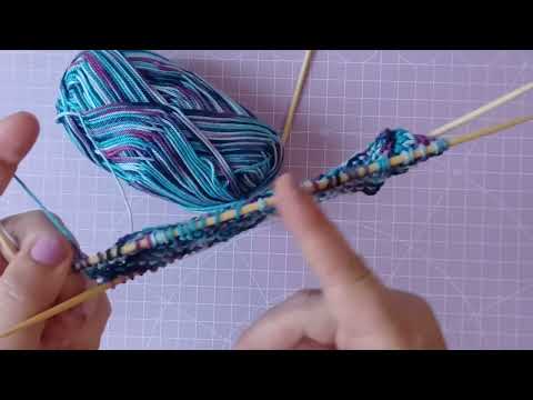 Sneakers stricken Teil 1 Rollbündchen und Fersenwand