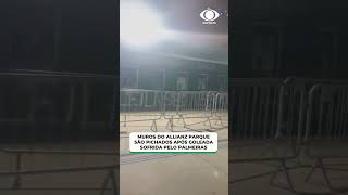 Torcida do Palmeiras picha muros do Allianz após goleada contra o Novorizontino