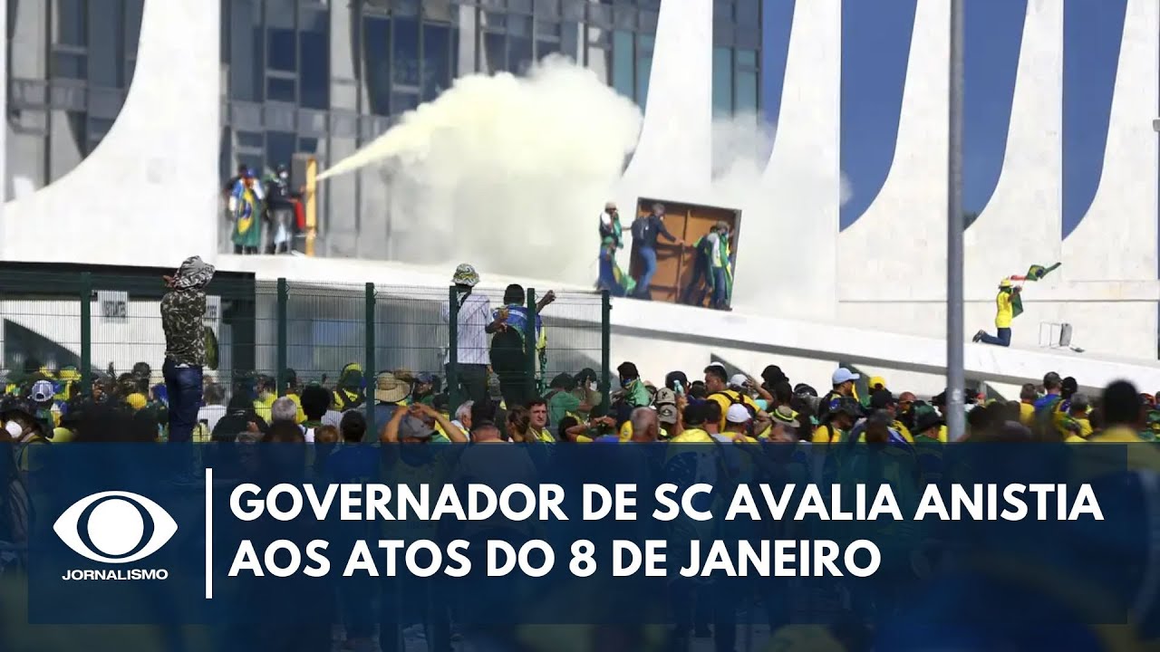 Governador de SC analisa anistia aos atos do 8/1: “sou favorável, mas não geral” | Canal Livre