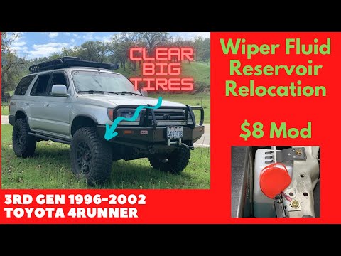 Toyota 4runner Wiper Fluid Reservoir Relocation  - Clear Big Tires