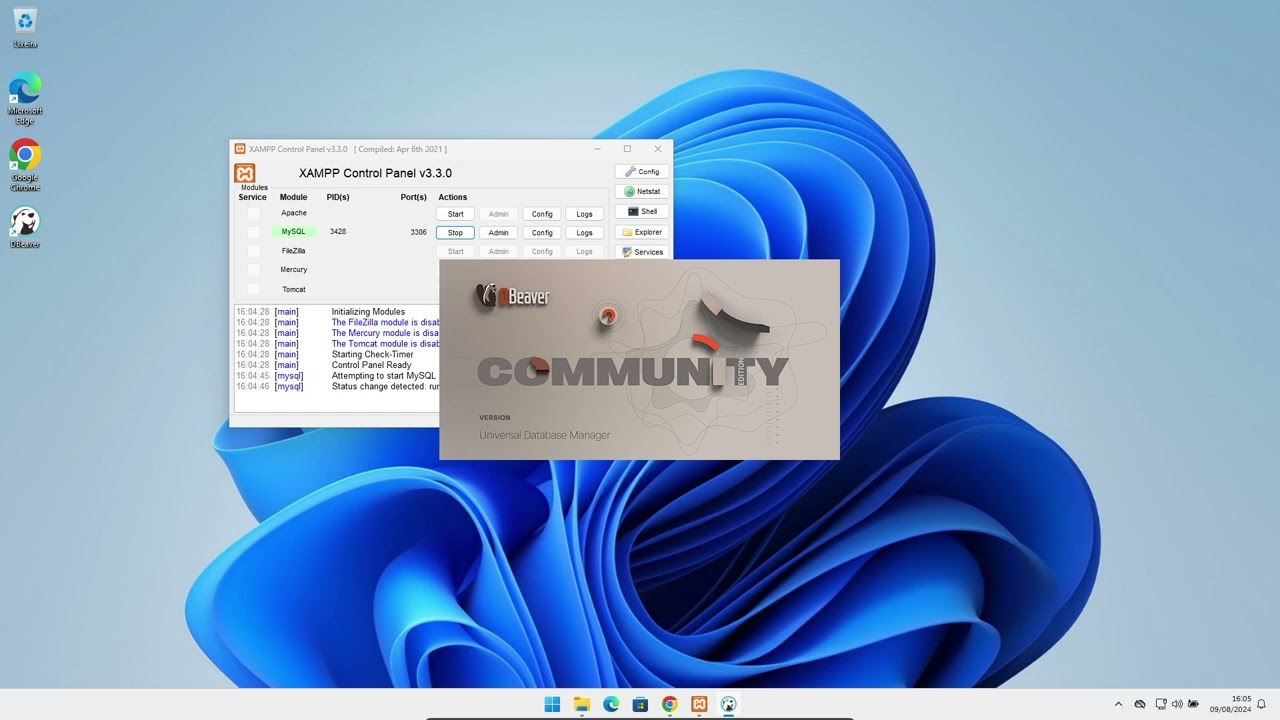 Usar o mysql através do XAMPP e conectando com o Dbeaver