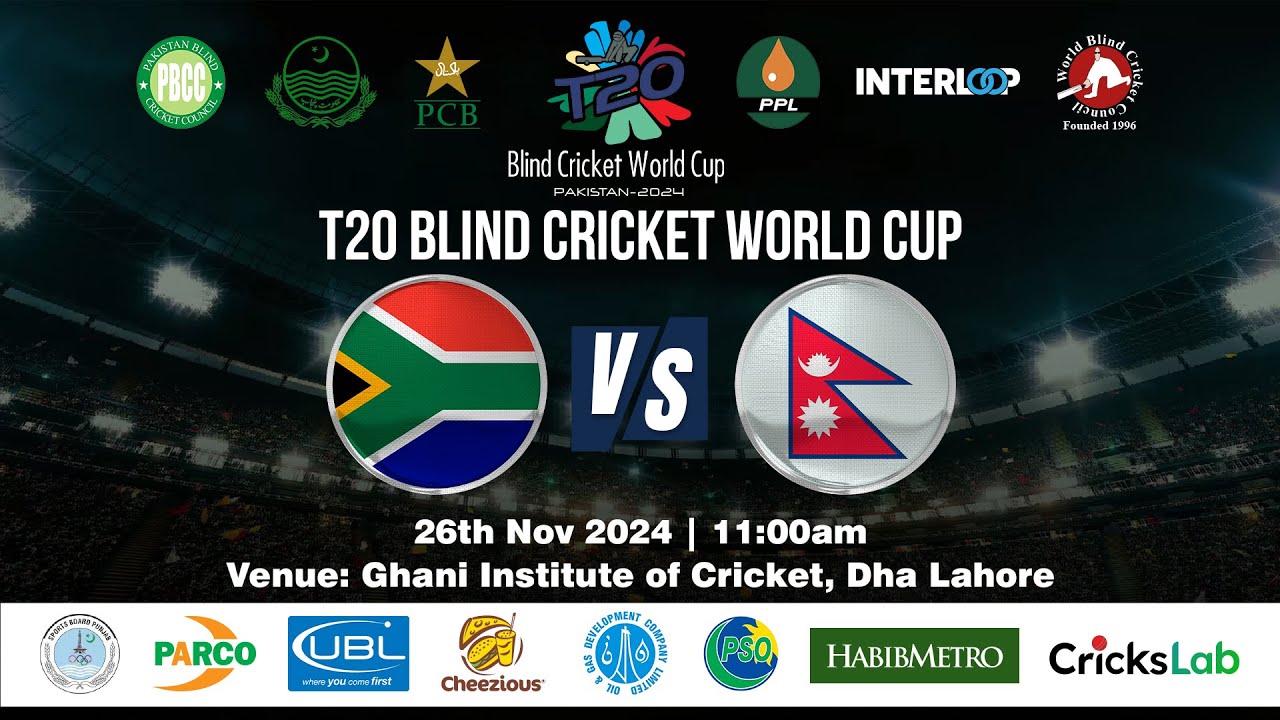 LIVE : Southafrica VS Nepal || Blind T20 Cricket World cup 2024 || Match # 10 || Crickslab