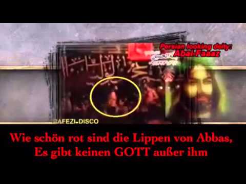 Schiitische Sänger singen live auf der Bühne  "Es gibt keinen GOTT, außer Abbas"