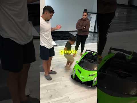 O enteado não gostou do presente😳 #presente #lamborghini