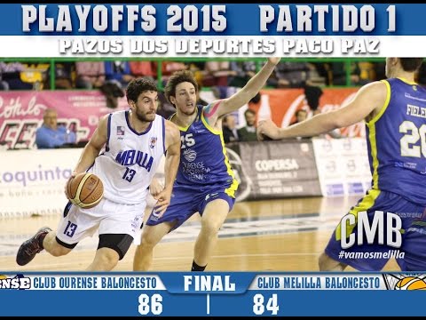 Resumen Club Ourense Baloncesto vs Club Melilla Baloncesto (Playoffs 2015 - Partido 1)