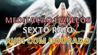 MEDITAO CHAMA RUBI COM DOURADA - Paz, Devoo, Misericrdia, Curas
