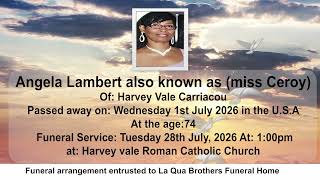 MTV OBITUARIES FOR MONDAY 27th JULY 2026