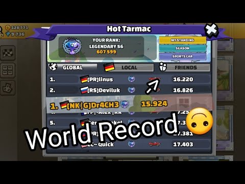NEW WORLD RECORD in Hot Tarmac with Sportscar !!?? - Hill Climb Racing 2 [PR]Linus & [NK]Dr4CH3N