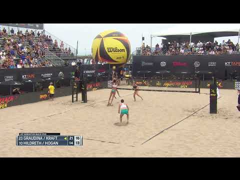 Hogan Saves The Play with a Block | AVP Manhattan Beach Open 2021