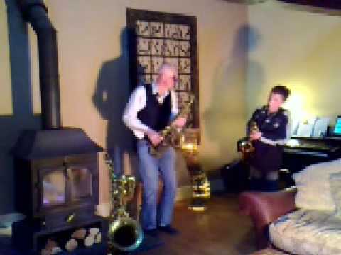 Top lip! Saxobones. Steve & Alexander Bone perform a funk duet .