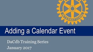 DaCdb - Adding a Calendar Event