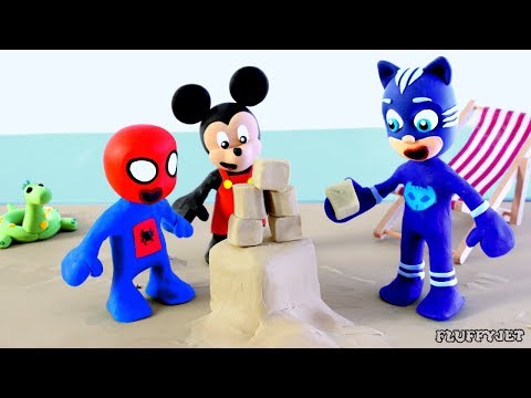 Superhero Baby Cartoon Sand Art with Friends! Play doh Stop Motion Animations for Kids