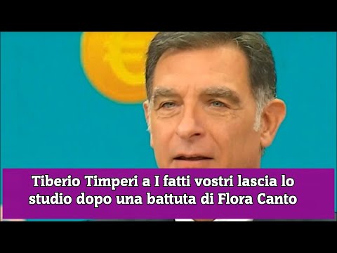 Tiberio Timperi a I fatti vostri lascia lo studio dopo una battuta di Flora Canto