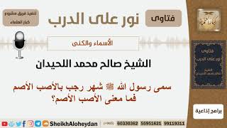 سمى رسول الله  شهر رجب بالأصب الأصم فما معنى الأصب الأصم؟ الشيخ اللحيدان - مشروع كبار العلماء image