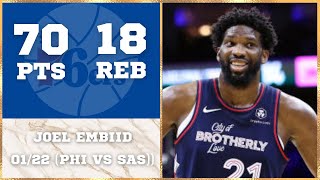 [高光] Joel Embiid 70pts 18rebs Career High