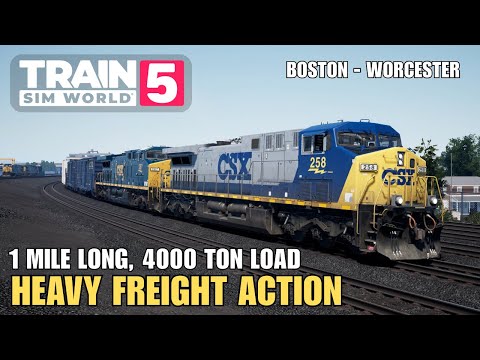 Heavy Freight Action on Boston Worcester - AC4400CW | Train Sim World 5