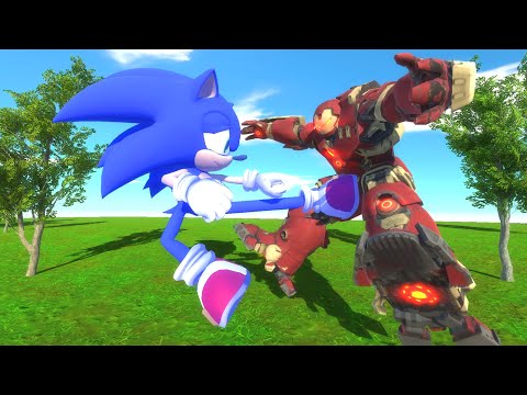 SONIC vs HULKBUSTER DEATH CLIMB - Animal Revolt Battle Simulator